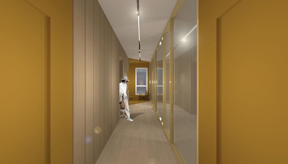 Aménagement de bureaux à Brest : couloir