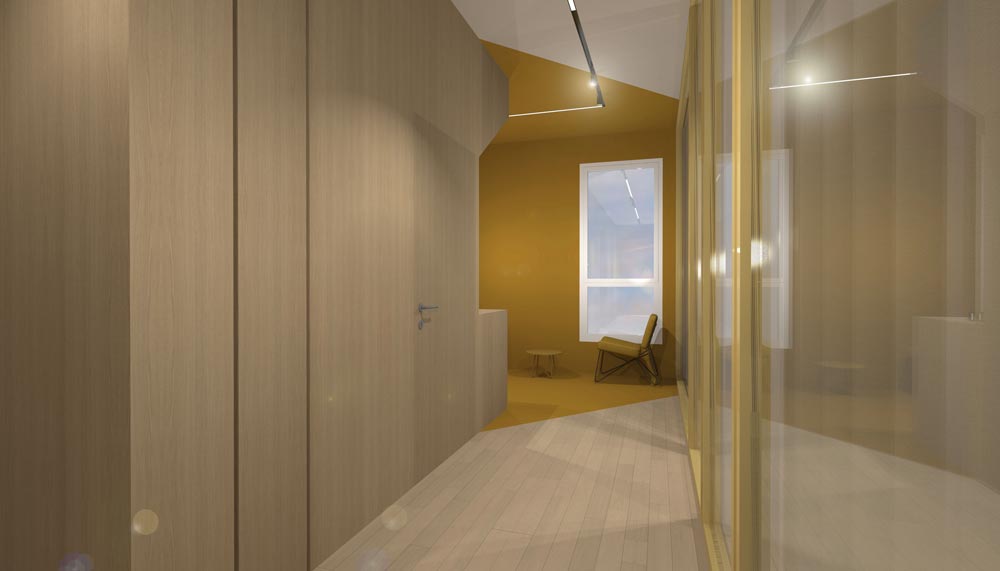 Aménagement de bureaux à Brest : couloir
