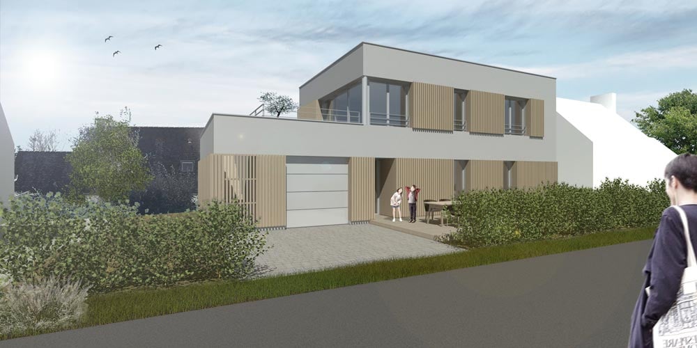 Construction d'une maison individuelle à Plouescat : vue extérieure