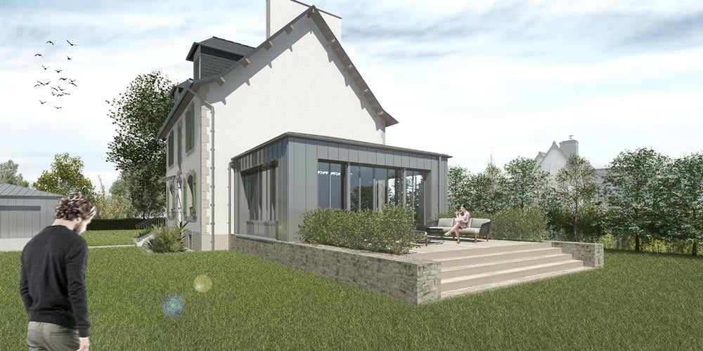 Rénovation et extension d’une maison : vue extérieure