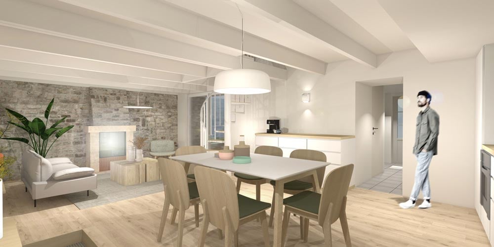 Rénovation penty à Argol : intérieur Brest Finistère Architecture