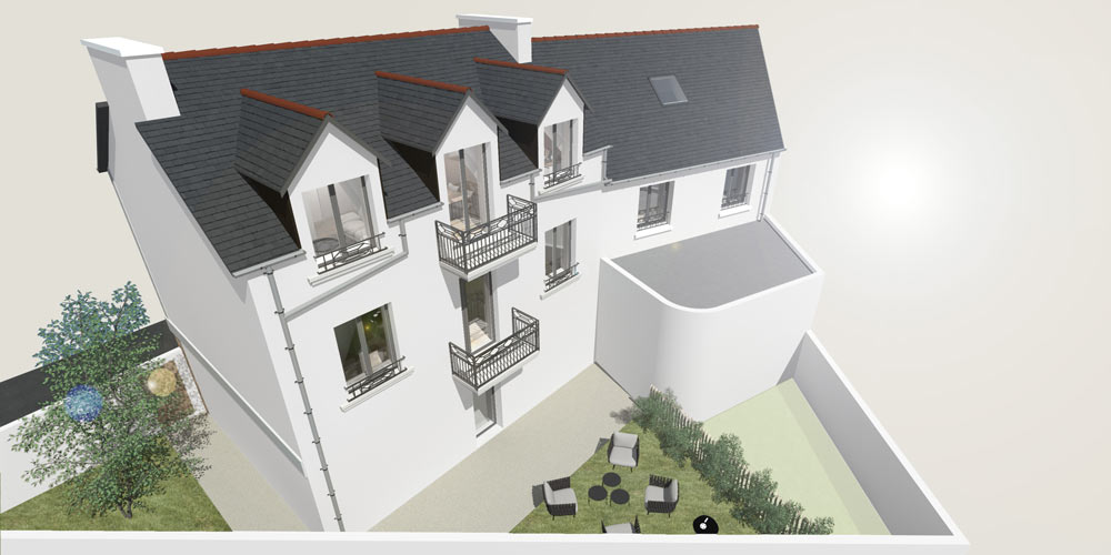 Création de logements collectifs à Landerneau - rénovation - Finistère Architecture